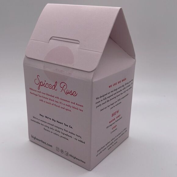 NWT Big Heart Tea Co. Spiced Rose Black Tea (10) Tea Satchets - Picture 3 of 4